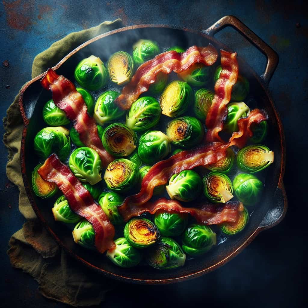Brussels sprouts sautéed with bacon Brussels sprouts sautéed with bacon