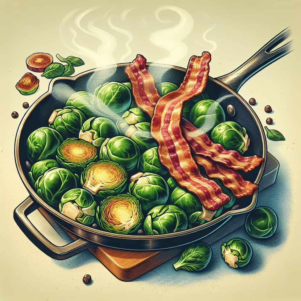 Brussels sprouts sautéed with bacon Brussels sprouts sautéed with bacon