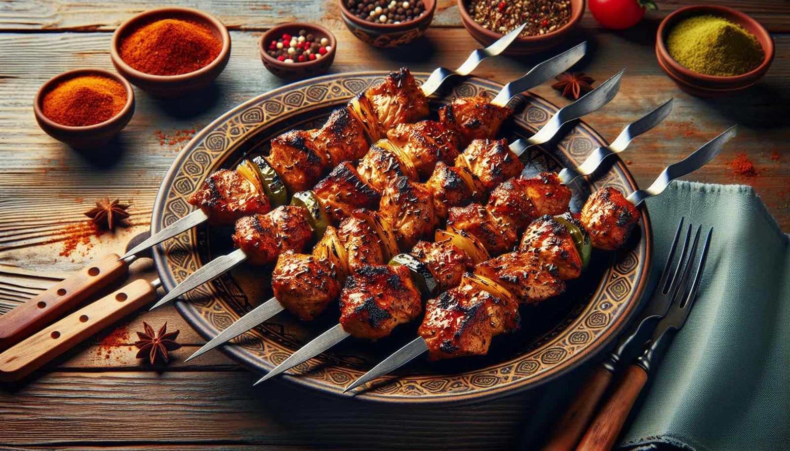Turkish grilled chicken skewers Turkish grilled chicken skewers