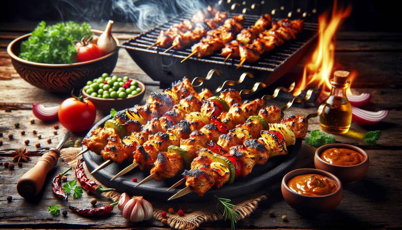 Turkish grilled chicken skewers Turkish grilled chicken skewers