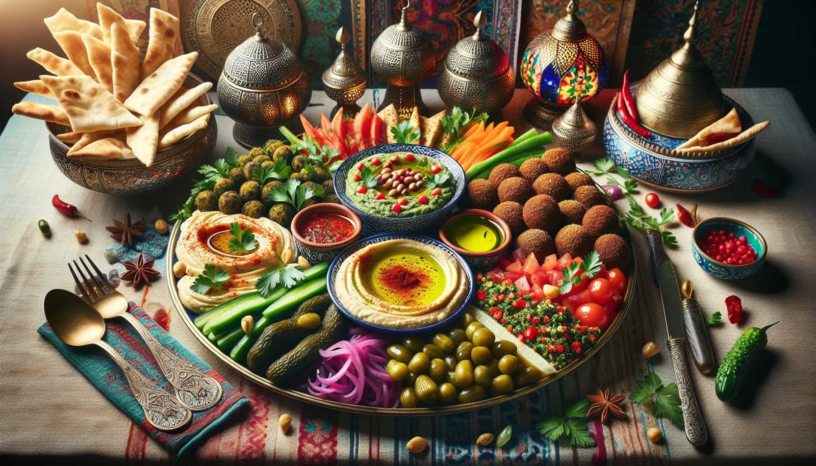 Share Your Middle Eastern Mezze Platter With A Focus On Authentic Flavors. Share Your Middle Eastern Mezze Platter With A Focus On Authentic Flavors.